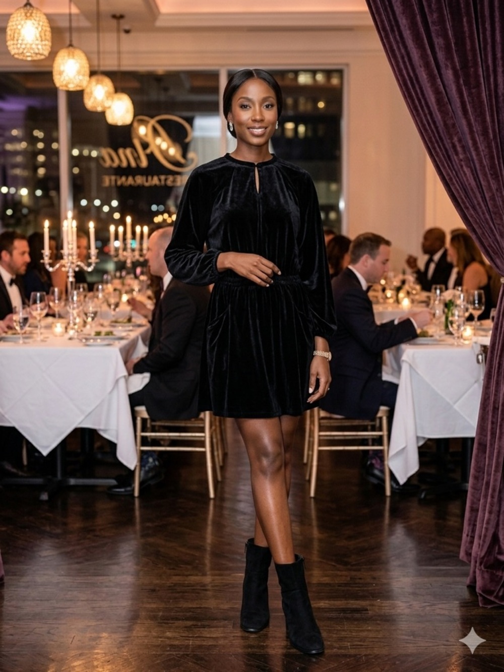 Universal Thread Black Velvet Mini Dress